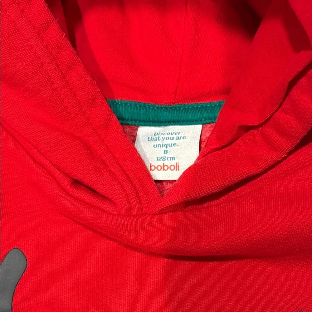 Boboli Red Reindeer Kids Hoodie sweatshirt, size 8